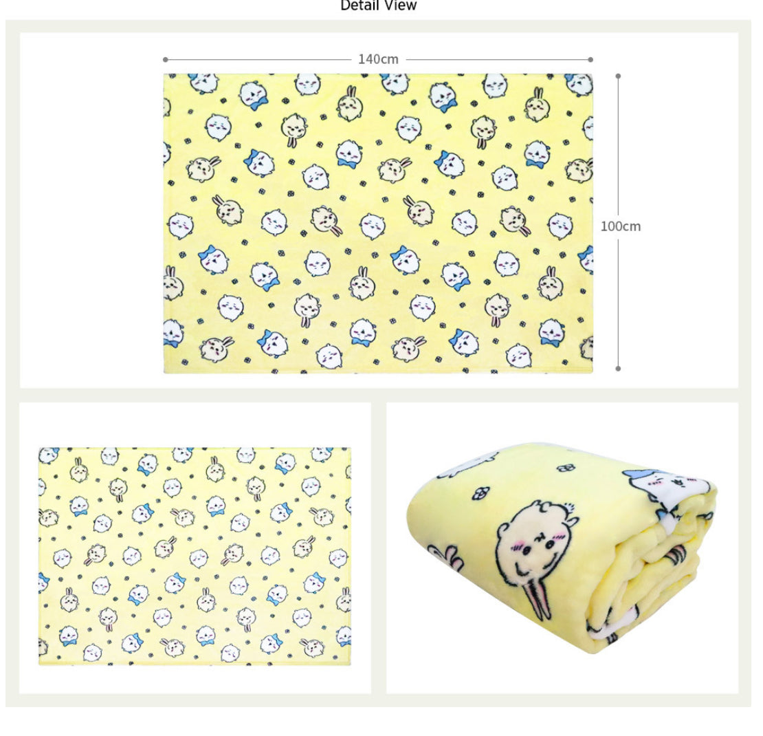 韓國Chiikawa 黃色花花毛毯 140x100cm