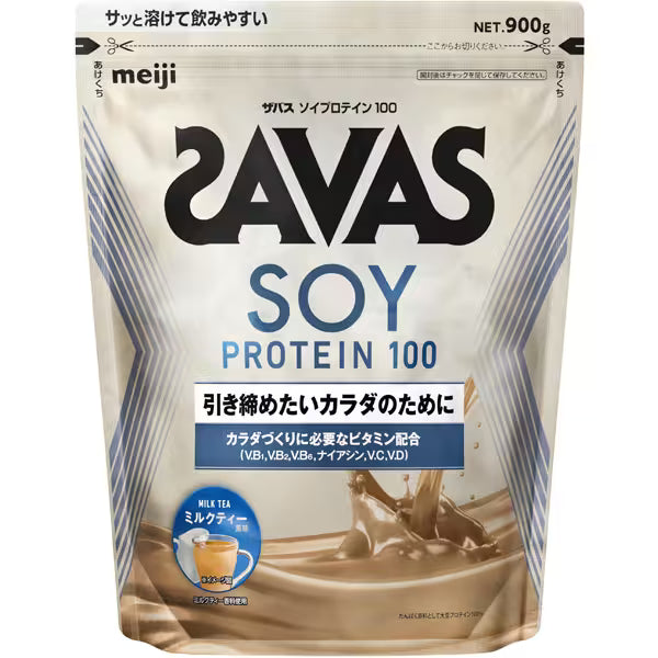日本 SAVAS 明治大豆蛋白粉 奶茶味 900g