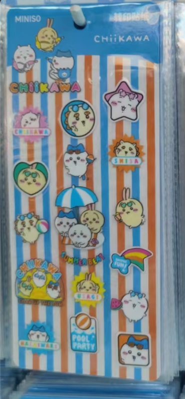Miniso x Chiikawa 夏日轉印貼紙