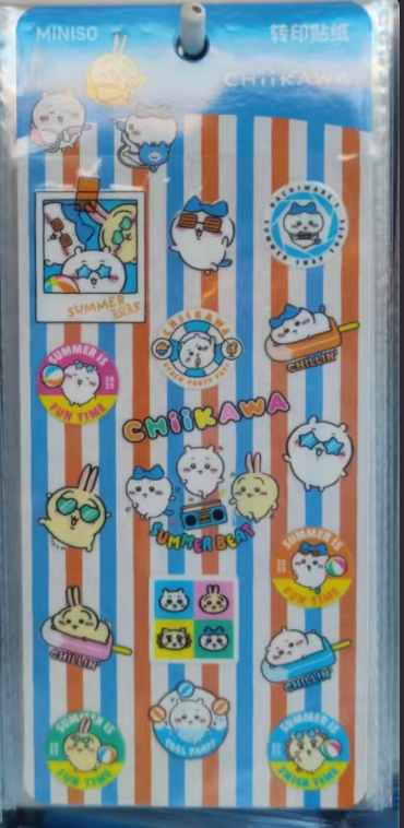 Miniso x Chiikawa 夏日轉印貼紙