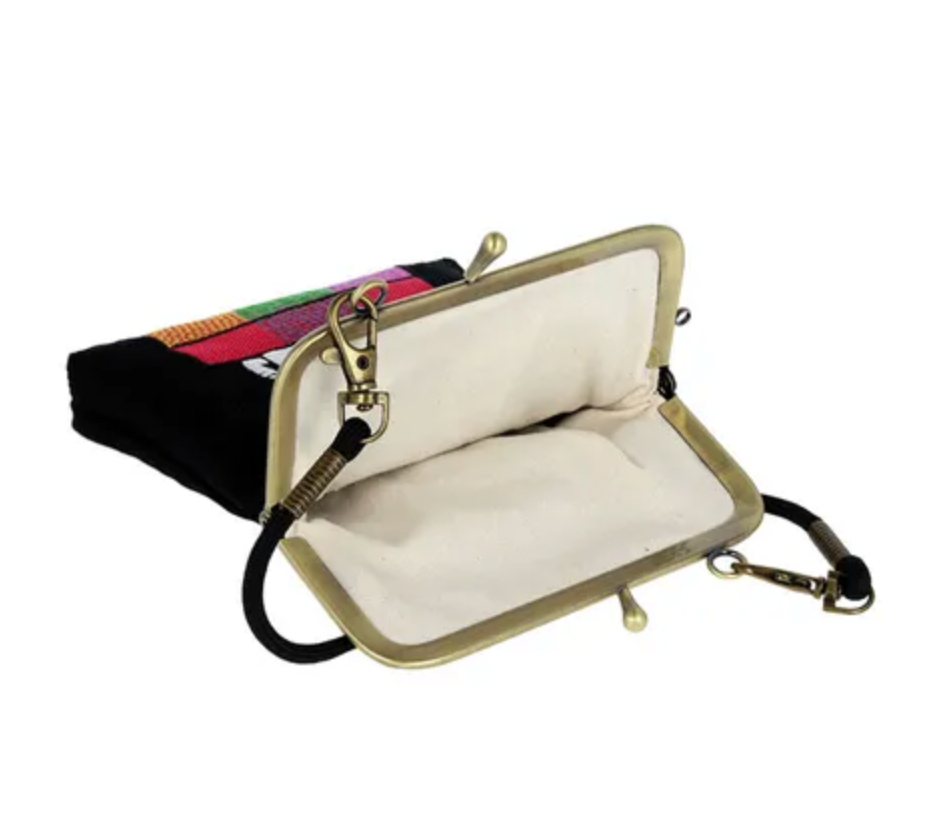 Snoopy 直款刺繡口金開口Pouch Vertical Metal clip type -屋頂款