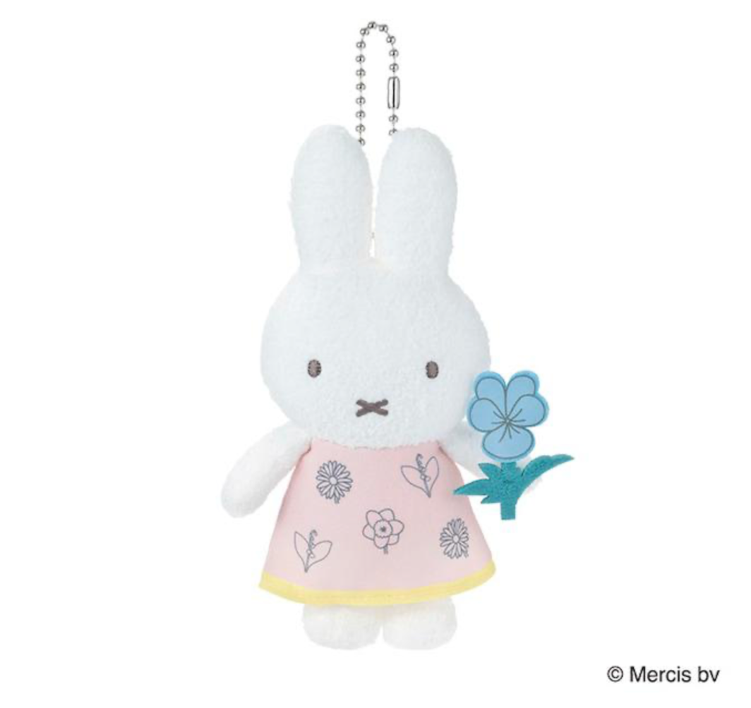Miffy Bloom系列限定 粉紅色裙公仔掛飾