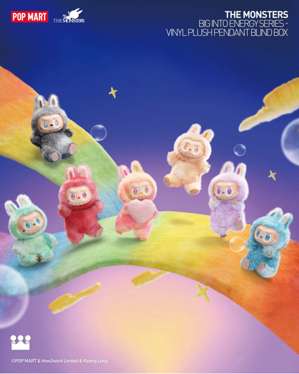 (10月到貨)POP MART Labubu The Monsters 3.0 Big into Energy 原條 搪膠毛絨吊飾盲盒