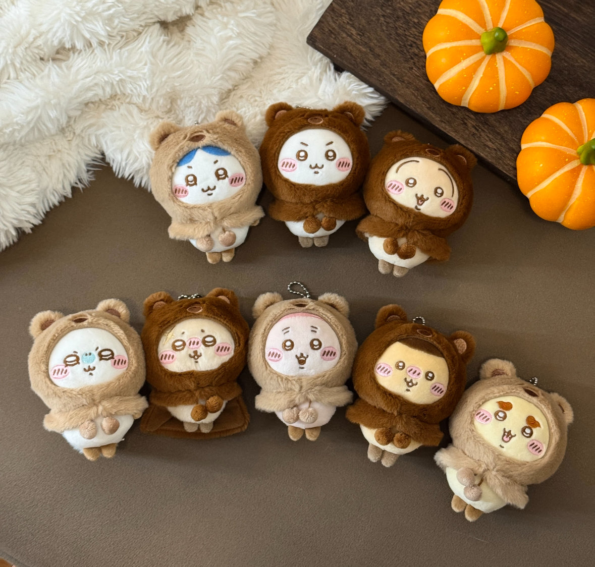 Miniso x Chiikawa 毛絨絨系列 小熊頭套公仔掛飾