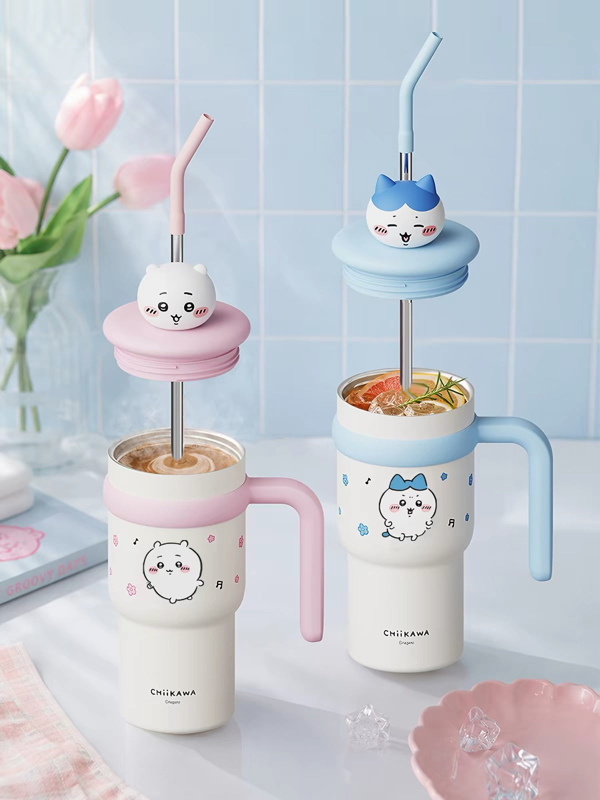 Miniso x Chiikawa 700mL 立體公仔保溫保冷杯連吸管