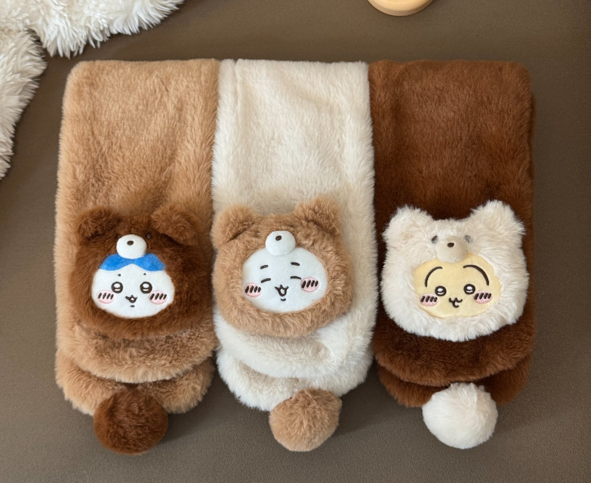 Miniso x Chiikawa 毛絨絨系列 小熊頸巾