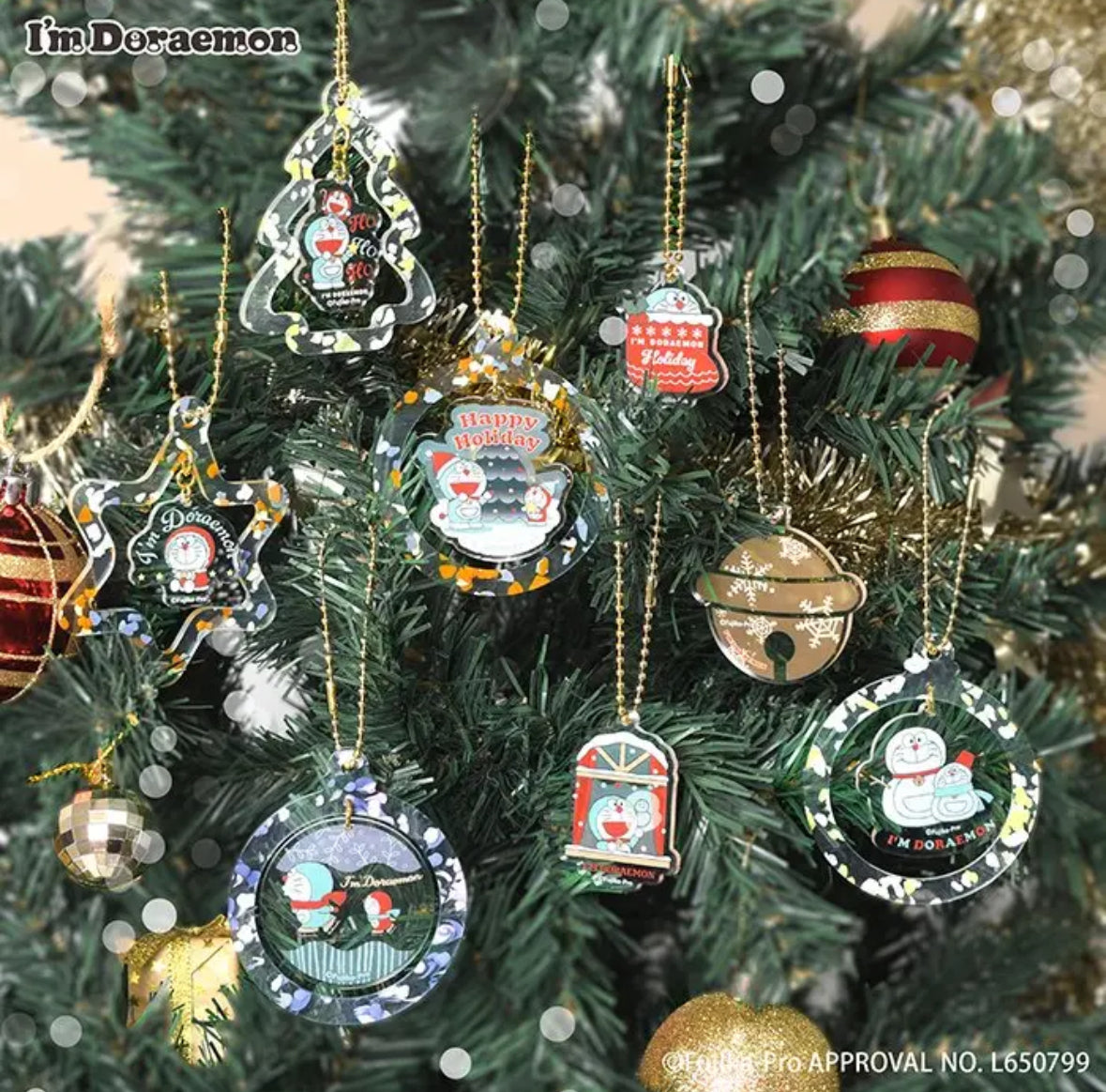 Flowering 多啦A夢聖誕吊飾套連postcard
