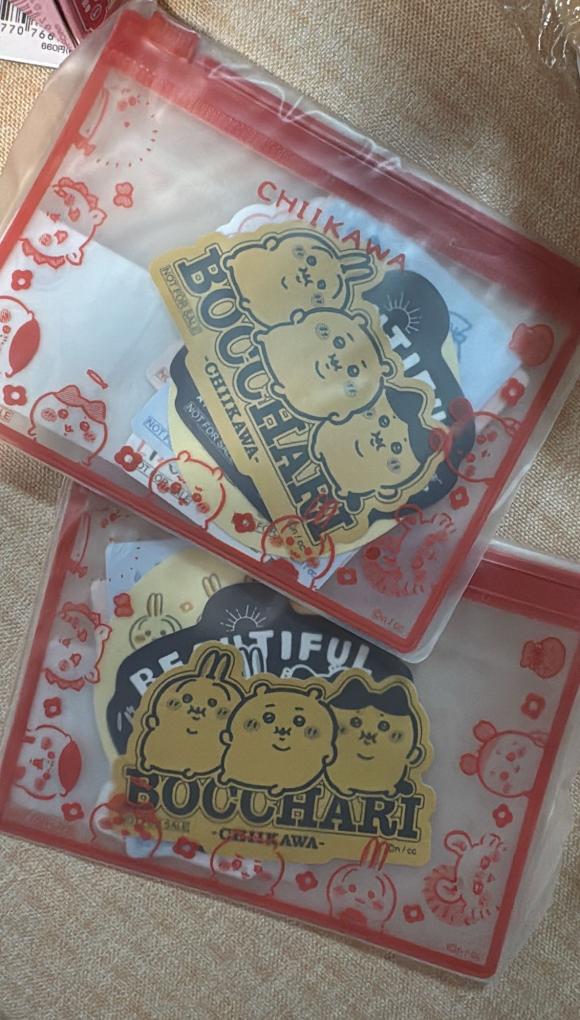 Chiikawa 非賣品貼紙套裝連收納袋