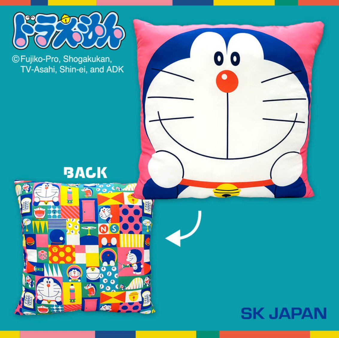 多啦A夢彩色格仔Pattern Cushion