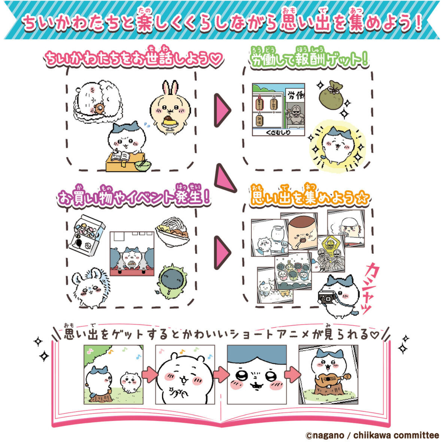 BANDAI Chiikawa Tamagotchi 他媽哥池DX豪華版套裝附頸帶 - 粉紅色