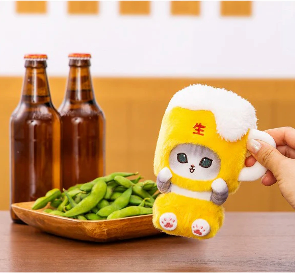 Mofusand 啤酒貓公仔掛飾