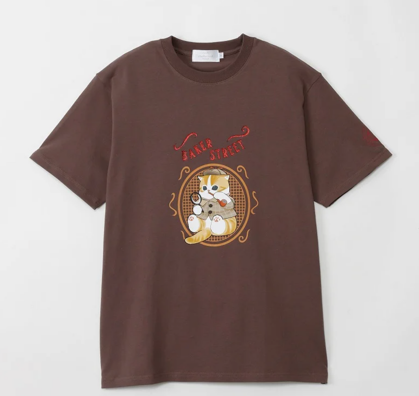 Mofusand 環遊世界之旅系列 偵探貓啡色T-Shirt