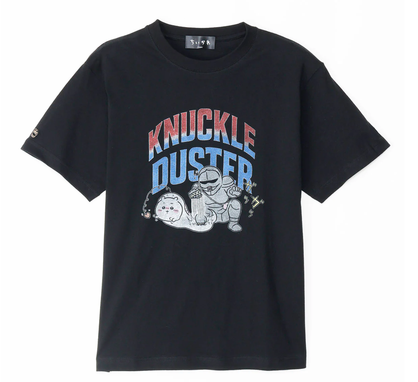 Chiikawa Knuckle Duster 小可愛&盔甲先生黑色T-shirt