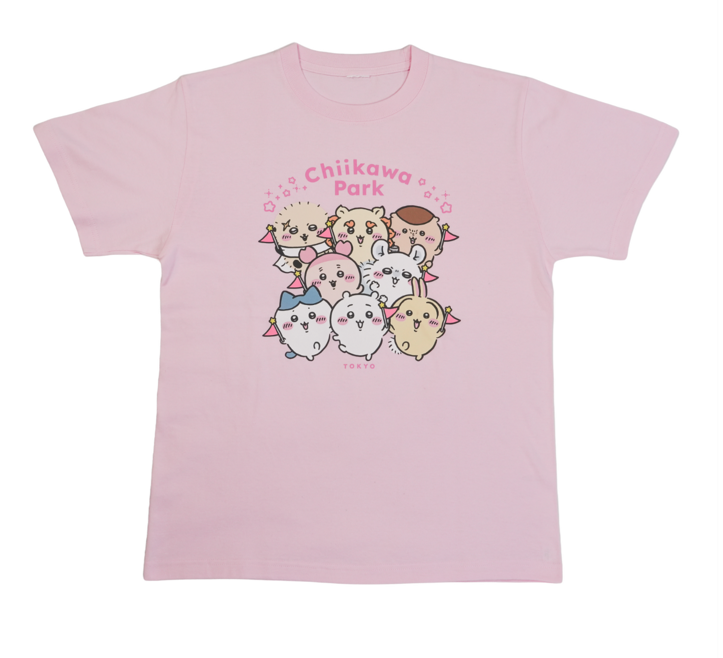 (9月底到貨)Chiikawa Park 短衫T-shirt 全角色粉紅色