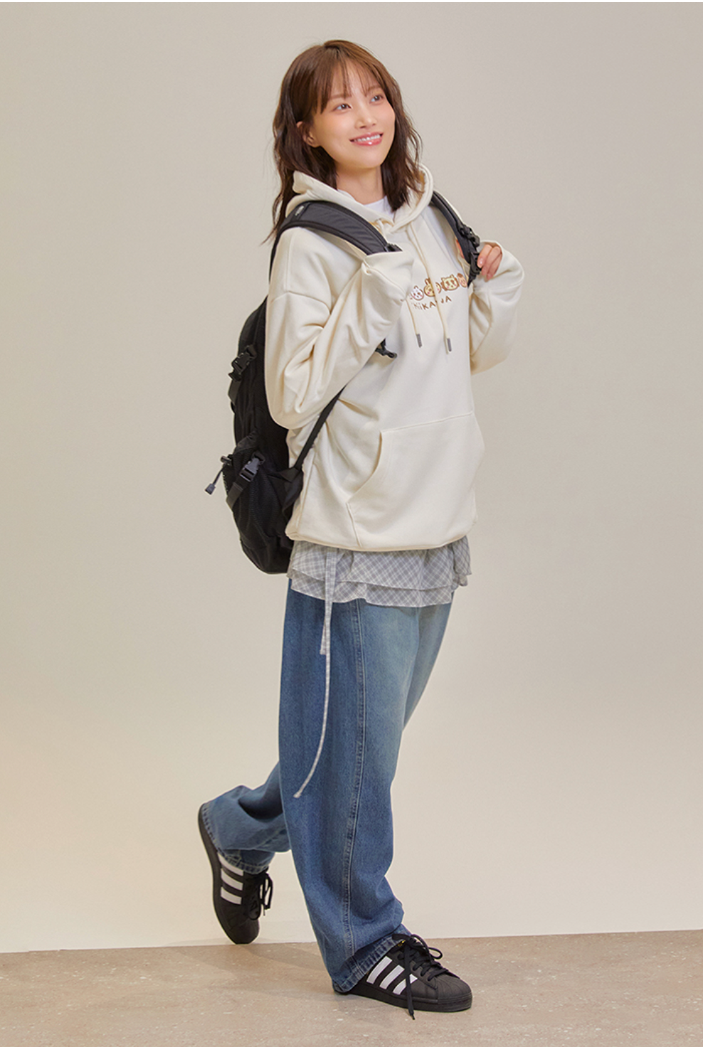 Chiikawa x Spao 連帽衛衣Hoodie 奶白色全角色