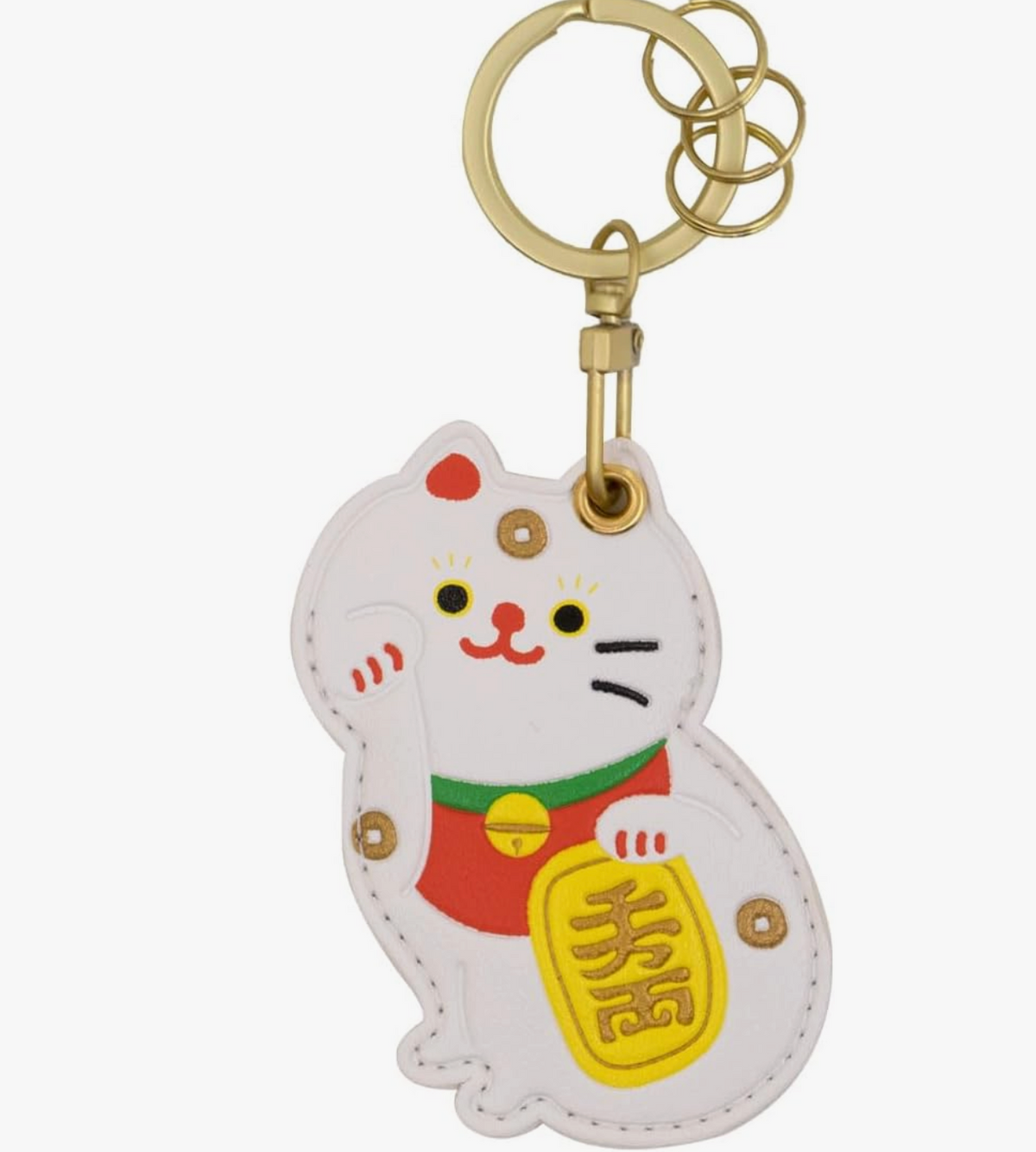 千萬兩招財貓皮革鎖匙扣