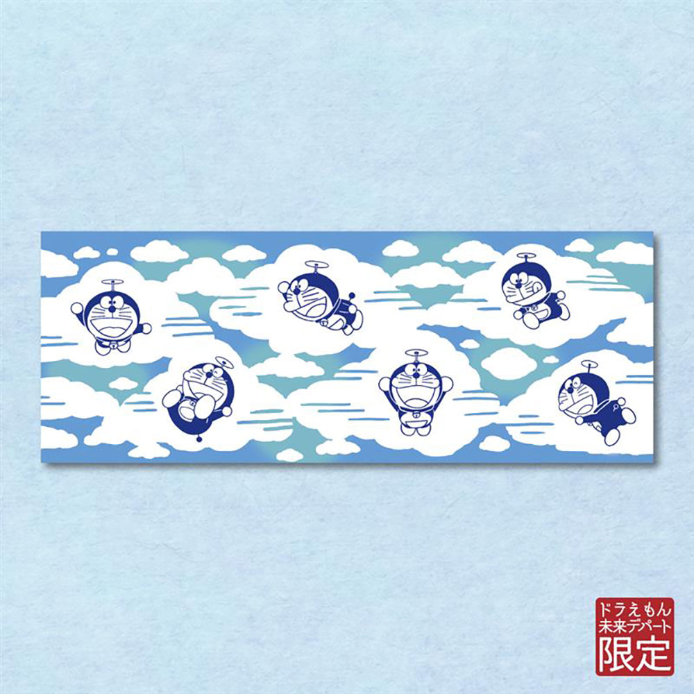 未來百貨限定 多啦A夢本染手巾藍天雲