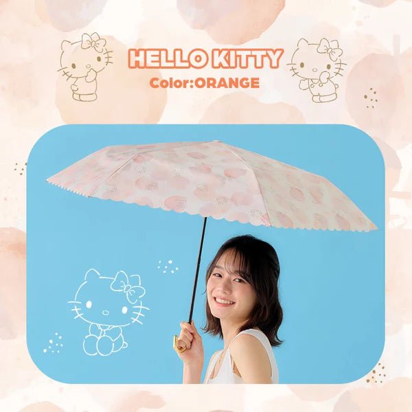 Sanrio X Wpc. 三麗鷗波浪邊水彩遮光防UV遮陽傘/縮骨遮 (205g) - Kiiro Japan