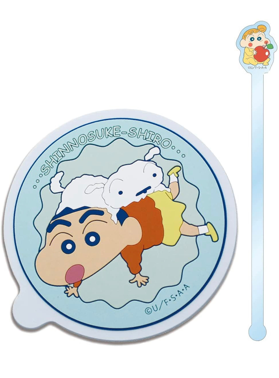 蠟筆小新杯墊 連攪拌棒