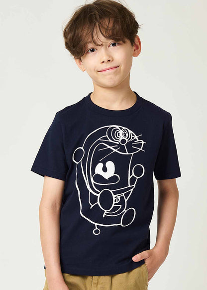 Graniph x  多啦A夢驚恐樣童裝T-Shirt