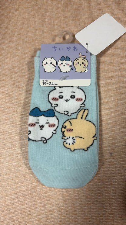 Chiikawa 三主藍色短襪 19-24cm