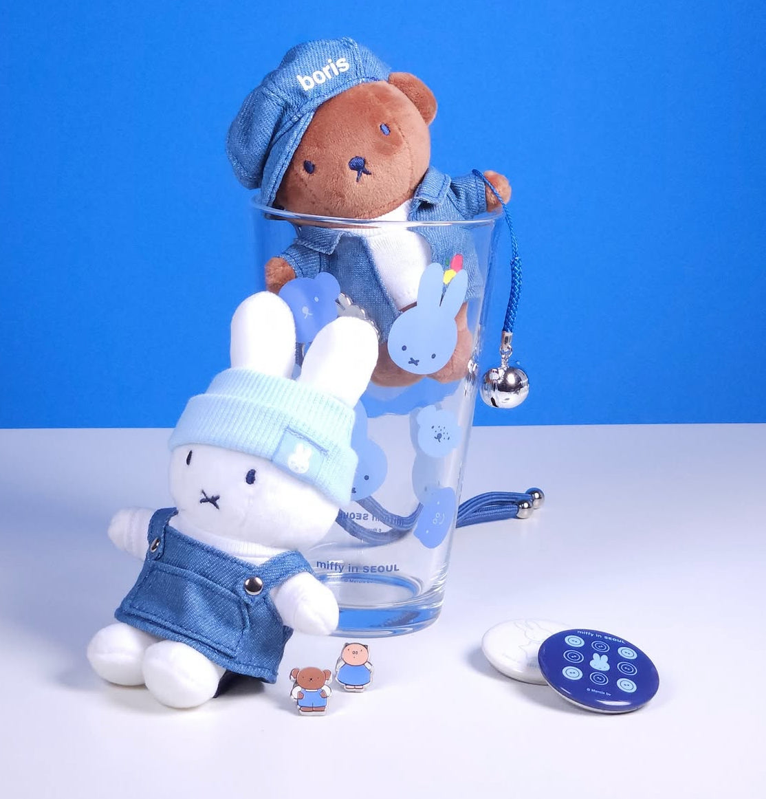 Miffy 韓國首爾限定 玻璃杯(藍色頭圖案)