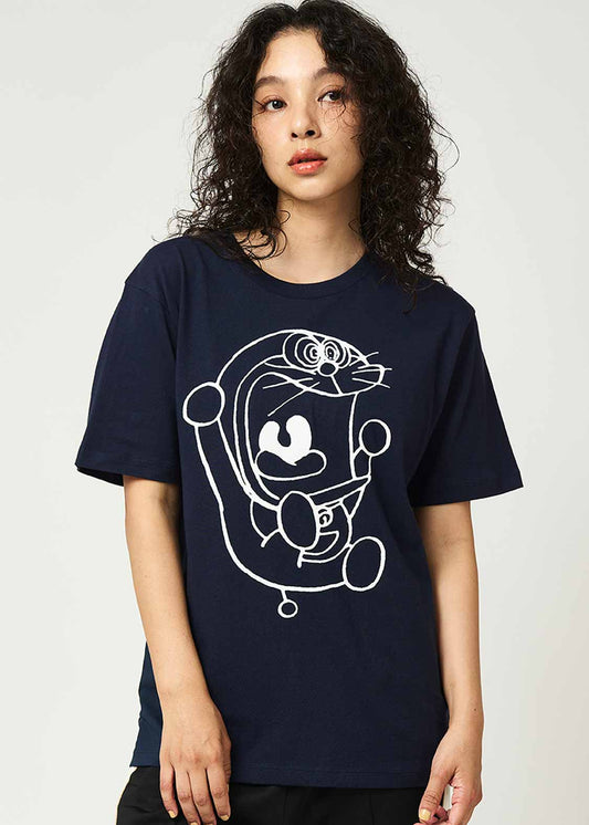 Graniph x  多啦A夢驚恐樣黑色T-Shirt