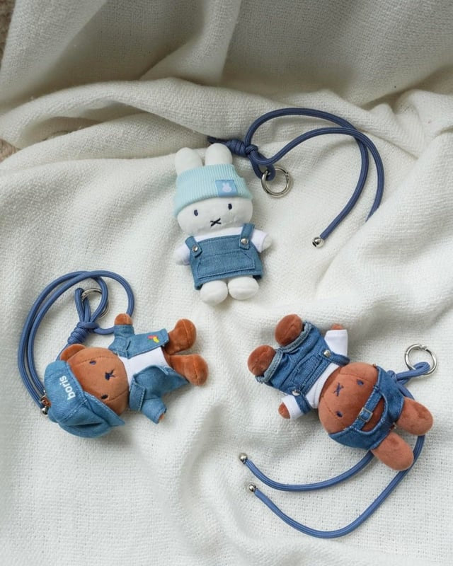 Miffy 韓國首爾限定 Denim牛仔布公仔掛件