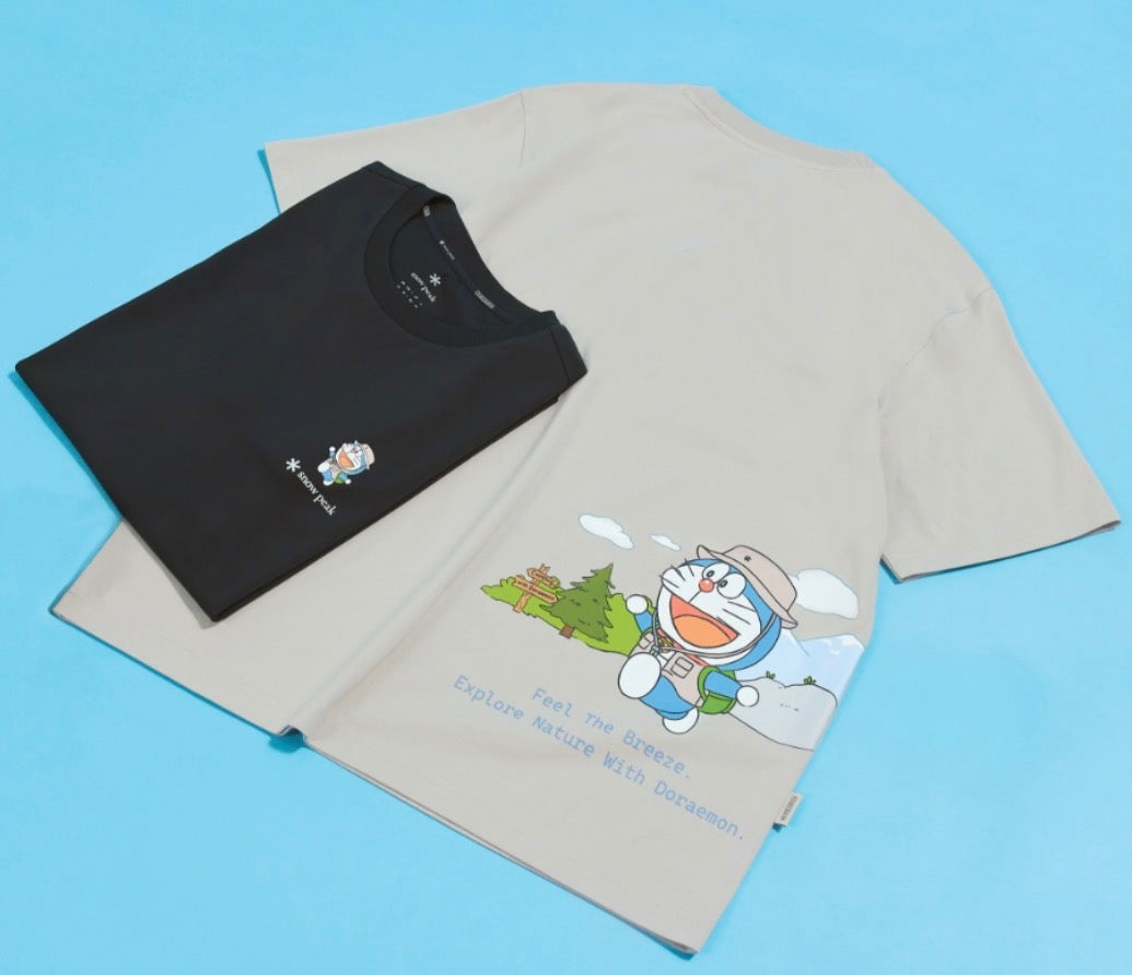 多啦A夢 x Snow Peak 韓國限定成人T-Shirt 去露營款￼