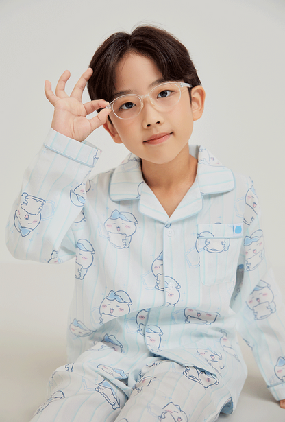 Chiikawa x Spao 童裝長袖薄款睡衣套裝 小八貓