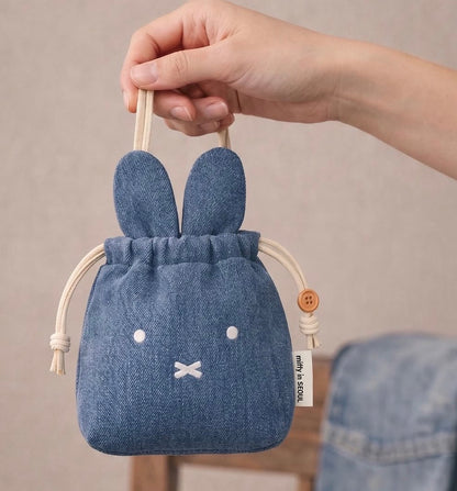 Miffy 韓國首爾限定 Denim牛仔布收納束口袋/迷你索繩袋