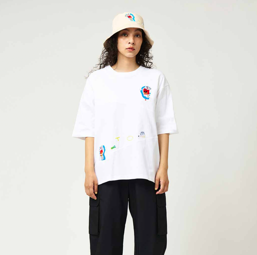 Graniph x  多啦A夢驚樣白色T-Shirt