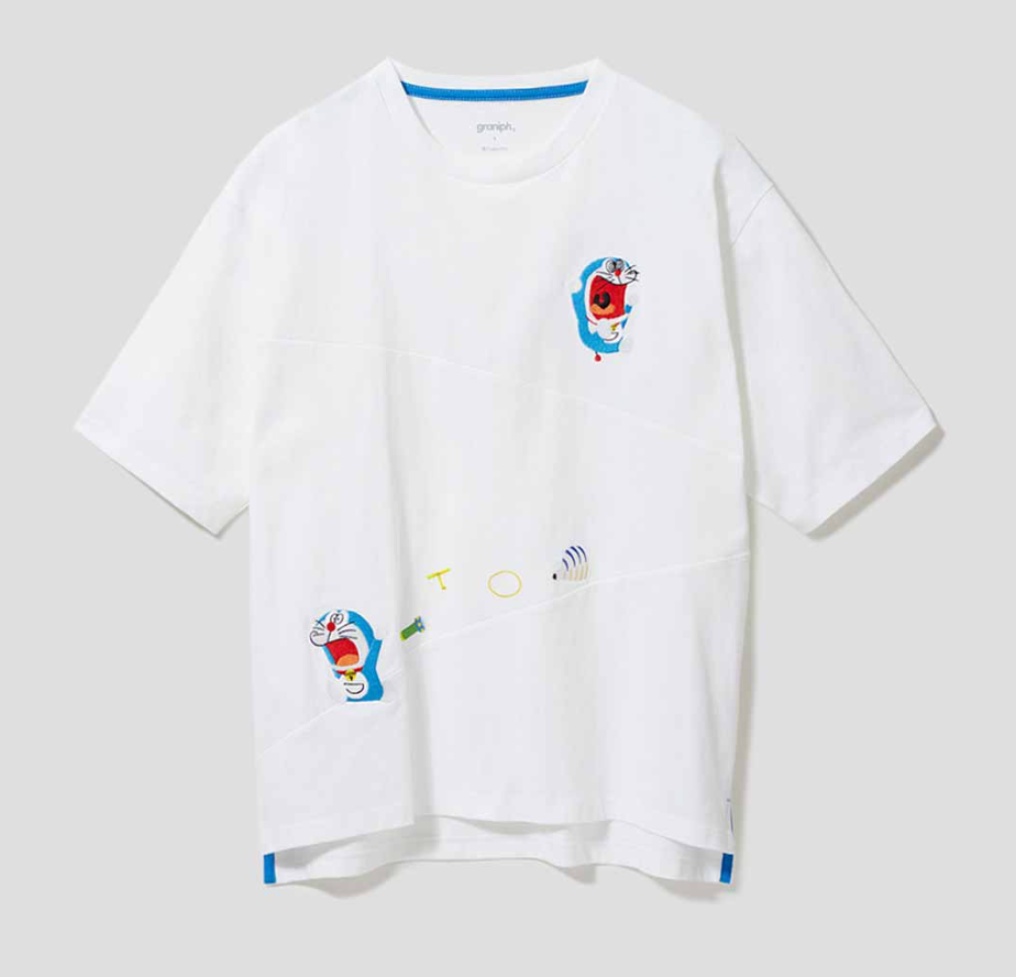 Graniph x  多啦A夢驚樣白色T-Shirt