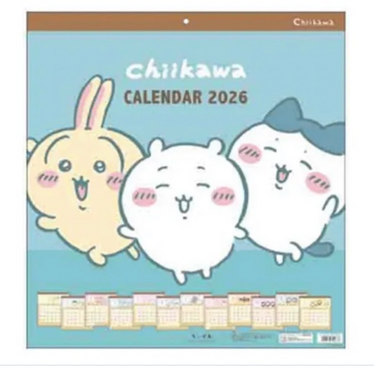(10月到貨)2026 Chiikawa 三主封面掛牆月曆