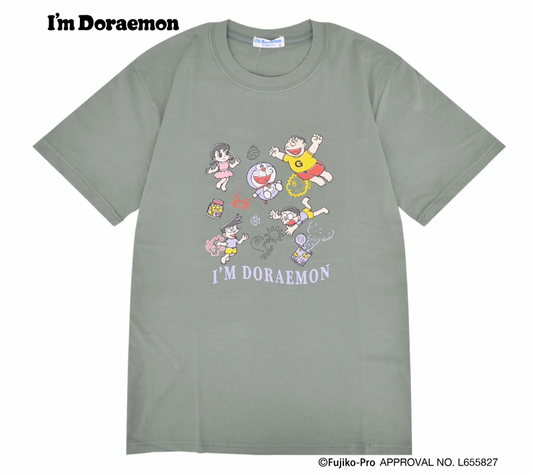 I'm Doraemon 全角色灰色T-Shirt