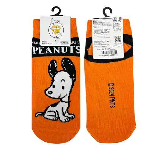 Snoopy 短襪-橙色耳仔飛起