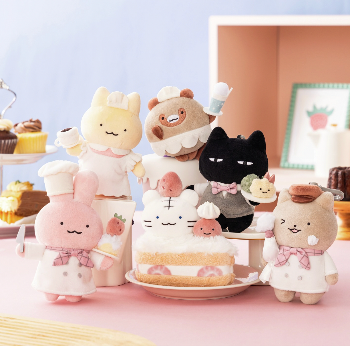 小白虎與黑虎蝦 Cafe 公仔