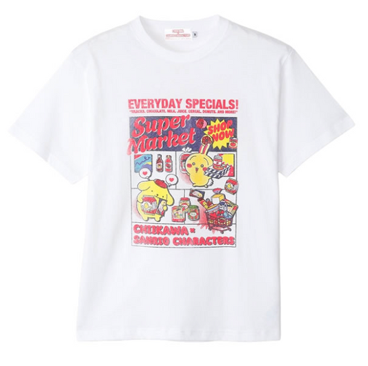 Chiikawa x Sanrio Super Market 超市系列 兔兔&布甸狗 T-shirt