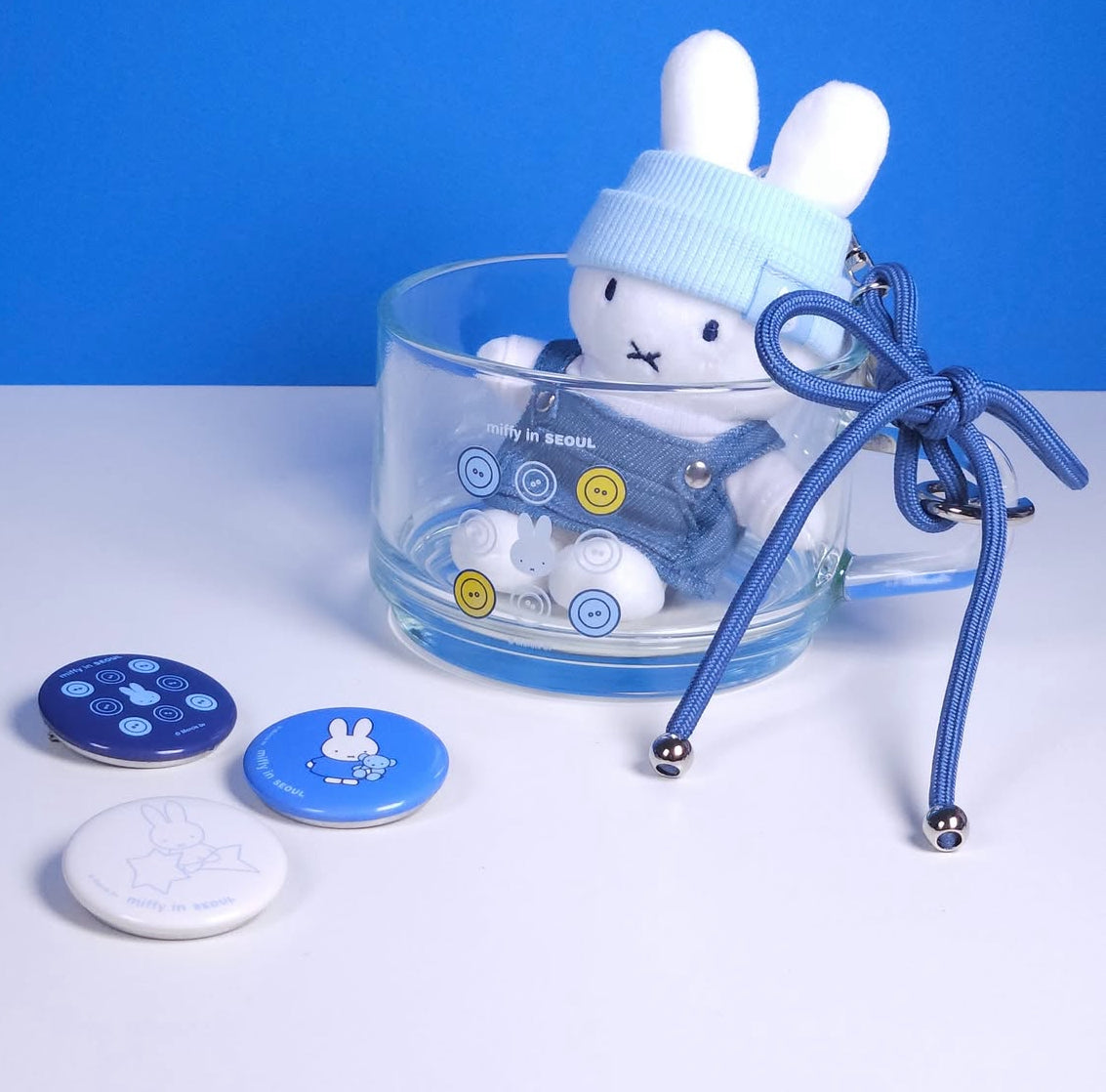 Miffy 韓國首爾限定 有耳玻璃杯/碗(鈕扣圖案)