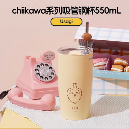 Miniso x Chiikawa 550mL保溫保冷杯連吸管