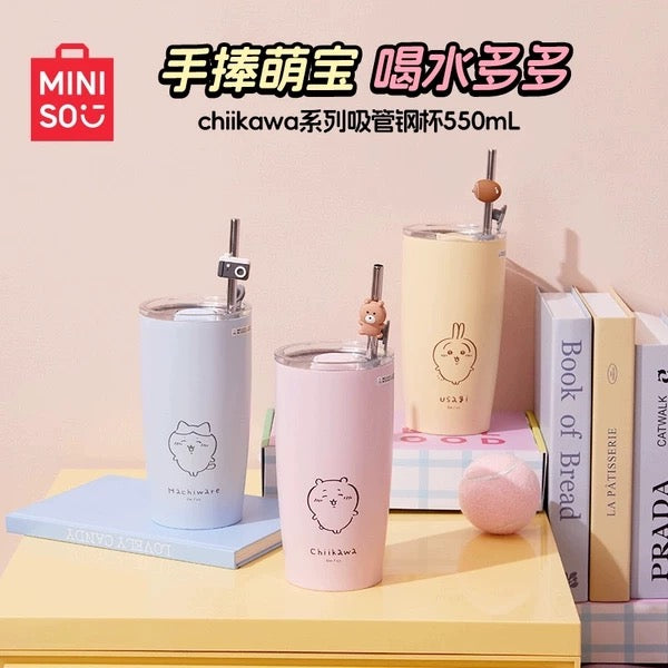 Miniso x Chiikawa 550mL保溫保冷杯連吸管