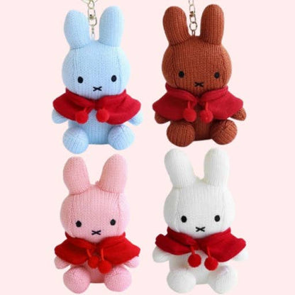 Miffy 韓國限定 紅色披肩針織公仔掛飾