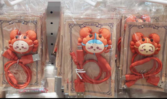 Chiikawa 上海限定 大閘蟹數據充電線(USB-C & Lightning)