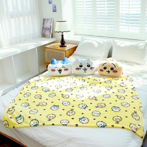 韓國Chiikawa 黃色花花毛毯 140x100cm