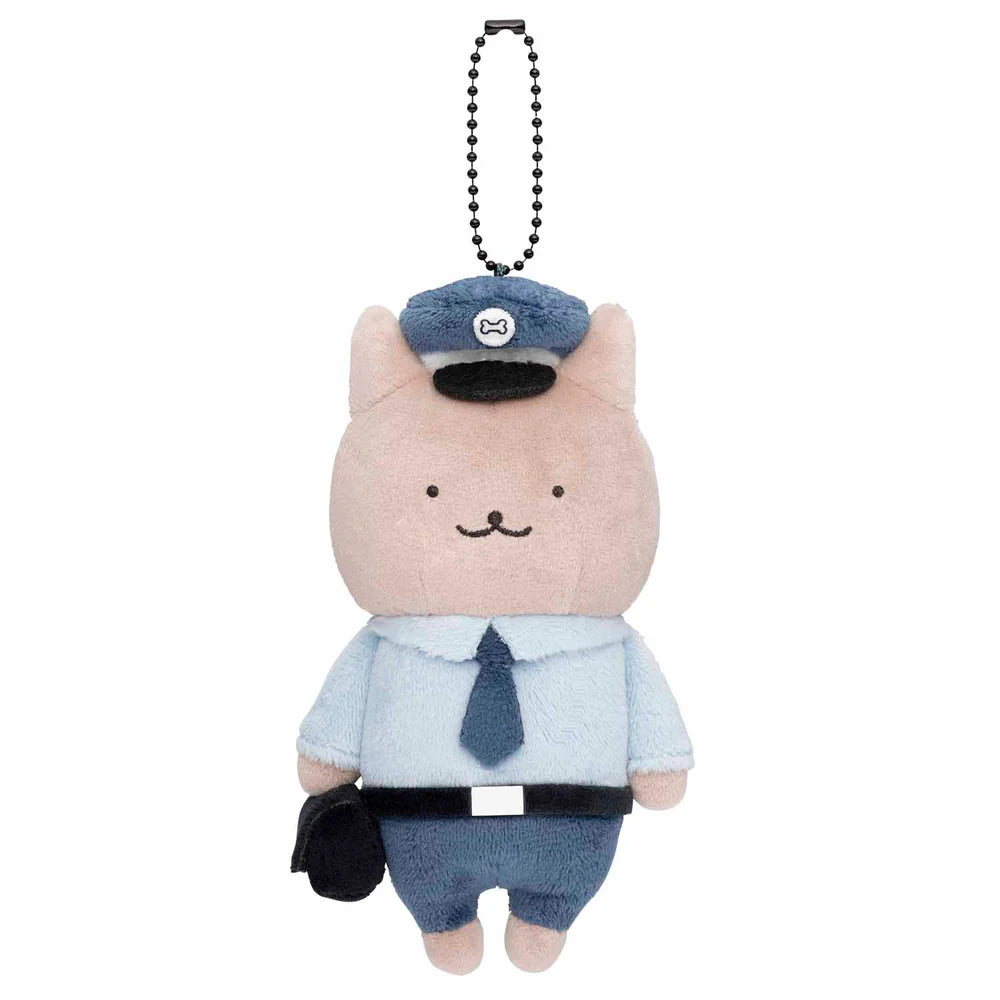 小白虎與黑虎蝦 狗狗警察公仔掛飾