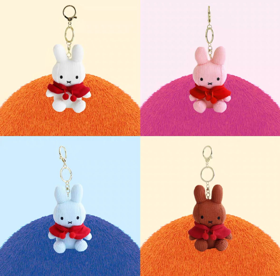 Miffy 韓國限定 紅色披肩針織公仔掛飾
