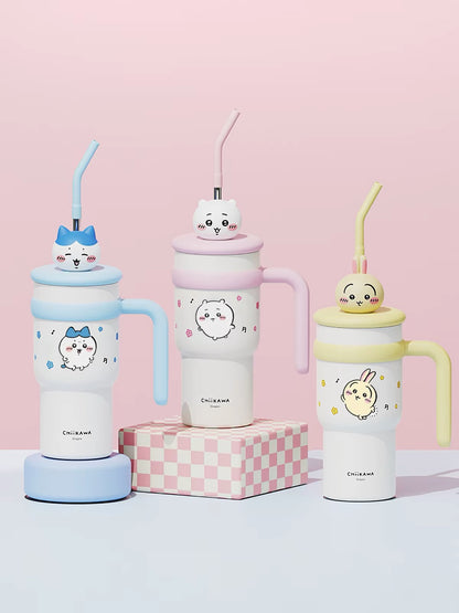 Miniso x Chiikawa 700mL 立體公仔保溫保冷杯連吸管