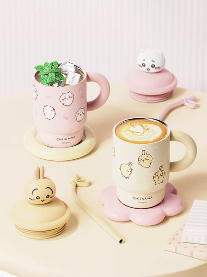 Miniso x Chiikawa 500mL 迷你奶茶保溫保冷杯連吸管