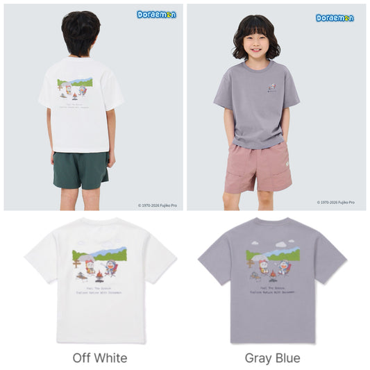 多啦A夢 x Snow Peak 韓國限定小童T-Shirt 燒嘢食款