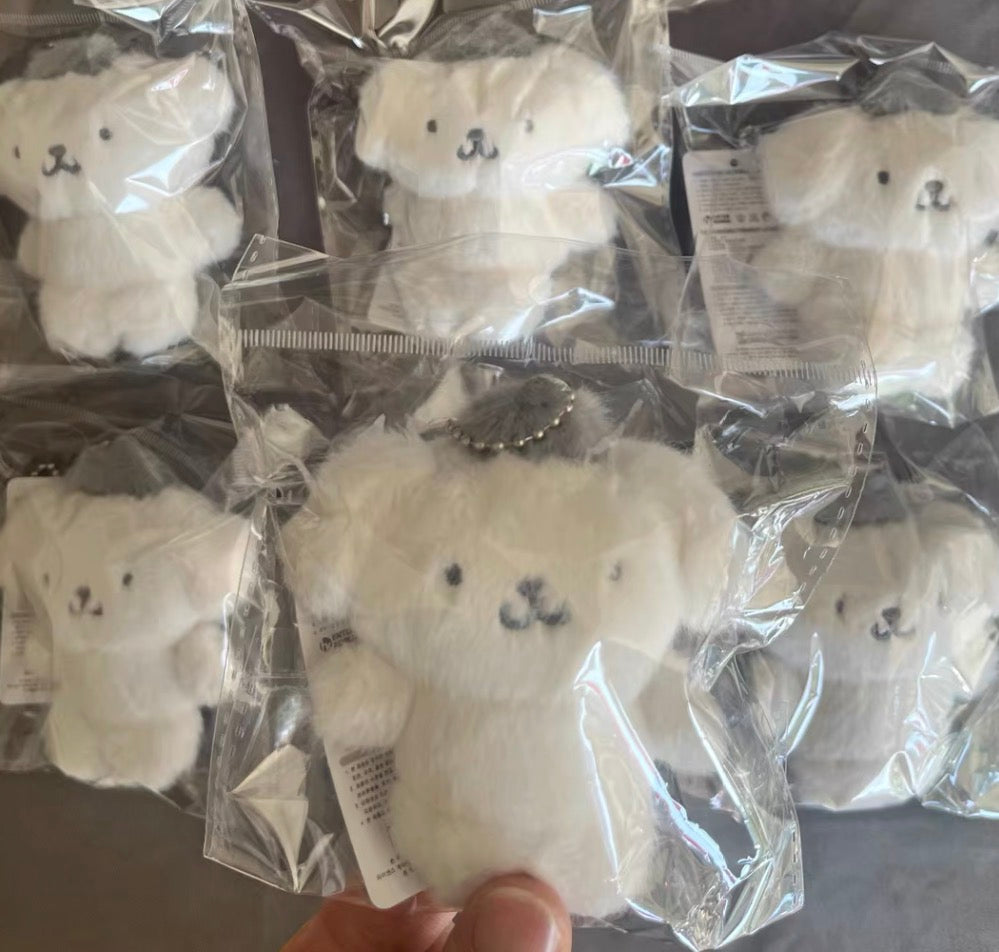 韓國Sanrio 灰白色毛絨絨公仔掛飾 布甸狗
